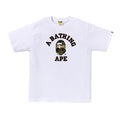 A Bathing Ape Glitch Woodland Camo College SS Tee - White/Green Camo