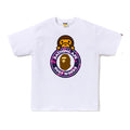A Bathing Ape Camo Color Milo on Busy Works SS Tee - White/Purple Camo