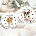 Hueso de perro personalizado Pata de mascota de dibujos animados Foto redonda Ornamento de cerámica con nombre Decoración del hogar Regalo de cumpleaños para el amante de peluquería de mascotas