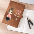 Personalizado Multicolor Cartoon Personaje Nacimiento Flor A5 Cuaderno con Nombre y Páginas Rayadas Uso Diario Material de Oficina Regalo para la Familia Amigo