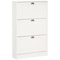 Entryway Shoe Rack Cabinet with 3 Flip Drawers for 12 Pairs of Shoes, White