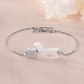 Personalizada en forma de corazón inicial de cuentas de ópalo Dachshund pulsera cumpleaños Memorial Gift for Dog Owners Lovers