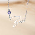 Personalizada Elegante Nombre Birthstone Collar Dainty Joyería Cumpleaños Aniversario de regalo para las mujeres