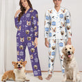 Pijama personalizado con foto del avatar de la mascota del cocotero Pantalones a juego de manga larga con nombre Regalo de cumpleaños para mujeres Hombres Amantes de las mascotas