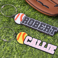 Llavero personalizado con nombre en 3D de béisbol Softball Bolsa con etiqueta Regalo de vuelta al cole para los amantes del béisbol Softball