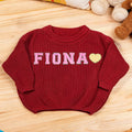 Personalizado Multicolor Corazón Nombre Chenille Parches Suéter de punto Cumpleaños Baby Shower Pascua Regalo Bebé Niño Pequeño