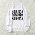 Personalizado Multicolor Retro Race Day Diseño Suave Camiseta Sudadera con Nombre Game Day Cumpleaños Regalo para los amantes de Racer