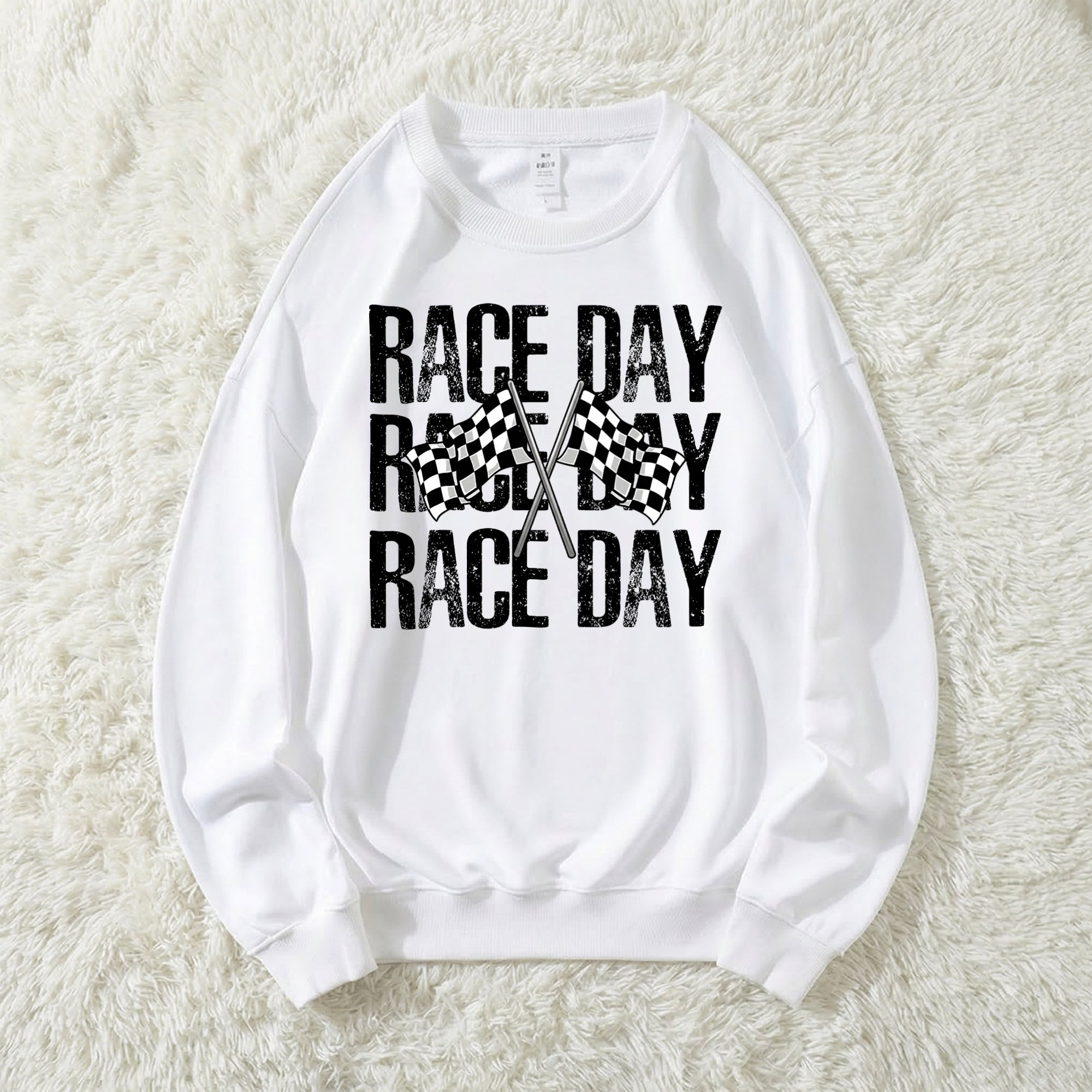 Personalizado Multicolor Retro Race Day Diseño Suave Camiseta Sudadera con Nombre Game Day Cumpleaños Regalo para los amantes de Racer