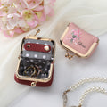 Personalizado Nacimiento Flor Ramo Vintage Mini Caja de joyería de cuero con nombre y Kiss Lock Viaje Esencial Cumpleaños Novia Regalo para las mujeres