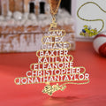 Collar personalizado en forma de árbol de Navidad Marsupilami de cola larga con nombres Regalo de Navidad para mujer Niña | Callie × Marsupilami