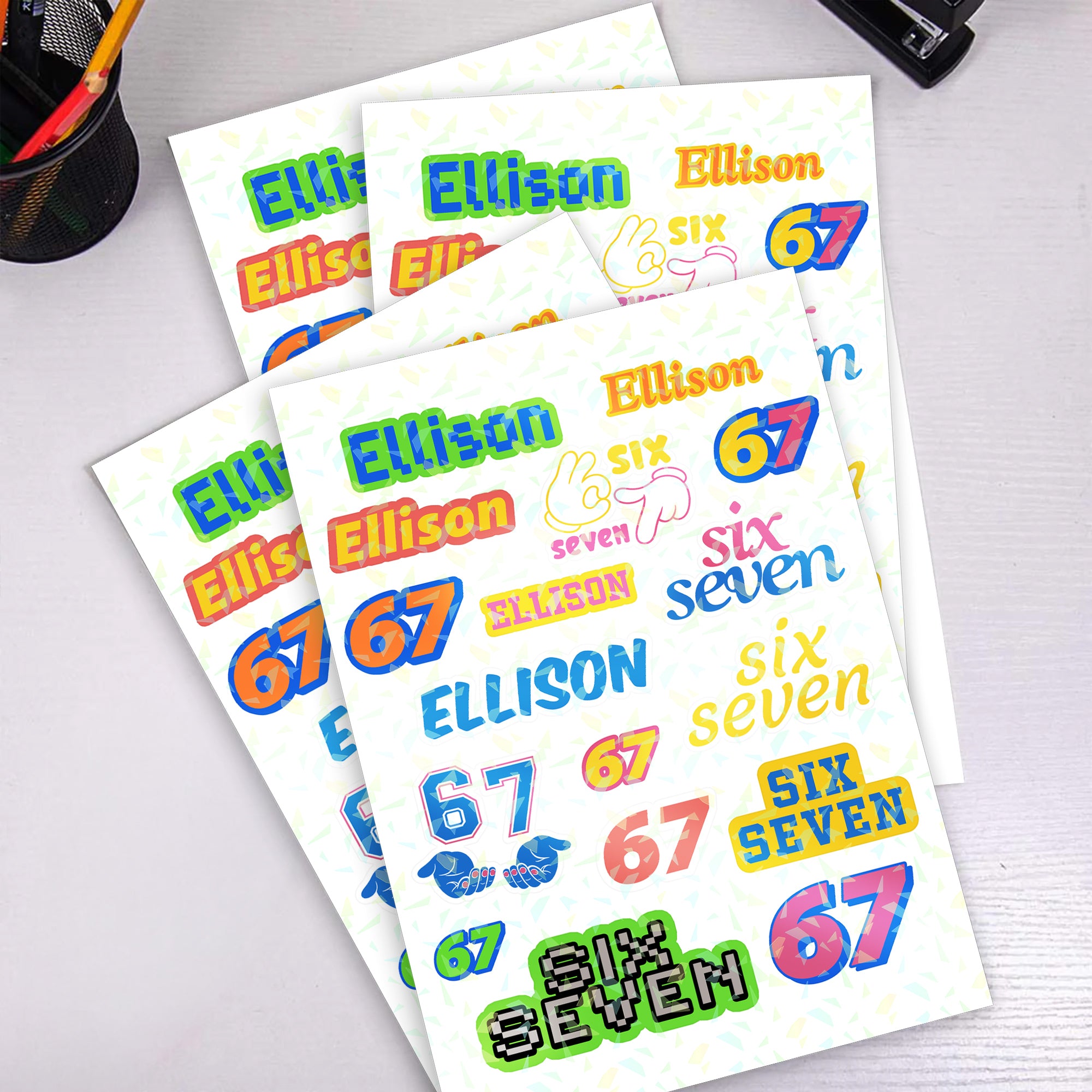 Etiquetas adhesivas impermeables A4 personalizadas con nombre 2 unidades Material escolar Cumpleaños Vuelta al cole Regalo para adolescentes de la Generación Z