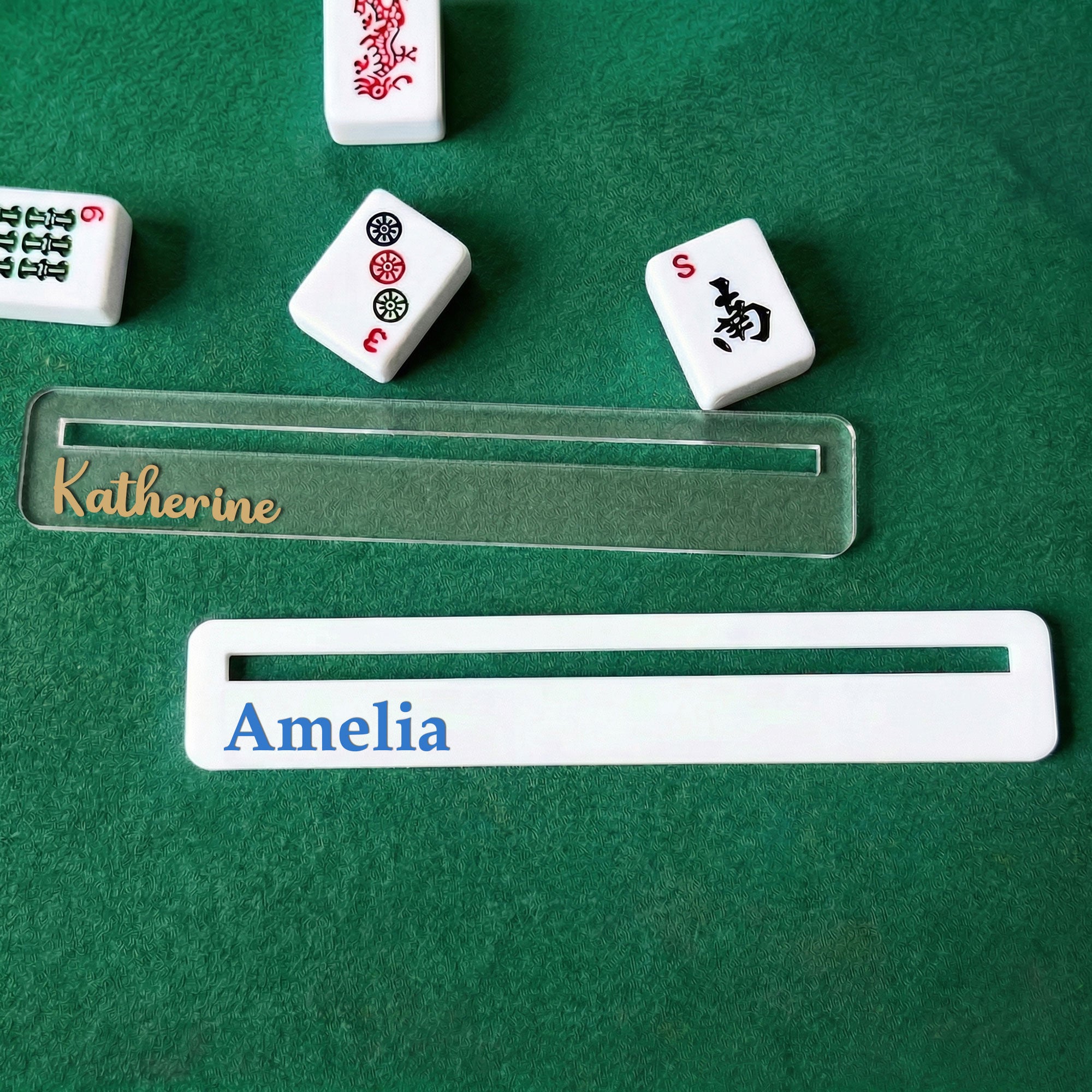 Nombre personalizado multicolor acrílico Mahjong Line Finder Noche de Mahjong Regalo de cumpleaños para los entusiastas de Mahjong