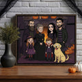 Personalizada de dibujos animados de estilo gótico de fotos Impresiones en lienzo Decoración del hogar Aniversario de Halloween regalo para familia
