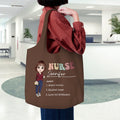 Personalizado Durable Enfermera Doctor Personaje de dibujos animados Bolsa grande con nombre Apreciación Regalo para el personal médico