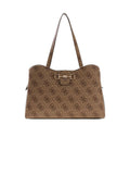 Guess Monogram Logo Tote Bag — Beige