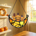 Atrapasol Personalizado de Halloween con Personaje de Dibujos Animados en Forma de Luna para Colgar en la Ventana con Nombres Decoración para el Hogar Regalo de Halloween para la Familia