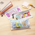 Estuche impermeable para lápices con cremallera personalizado con nombre en color Material escolar Regalo de vuelta al cole para niños