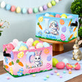 Conejito de Pascua personalizado con inicial y asa Regalo de cumpleaños de Pascua para niños