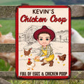 Personalizada de dibujos animados de personajes de pollo pato gallinero Granja Signo de metal con nombre Granja Accesorio Decoración al aire libre Regalo de cumpleaños para la familia agricultor criad