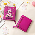 Conejito de Pascua personalizado Orejas Inicial PU Cartera de cuero con nombre de Pascua de regalo para las niñas