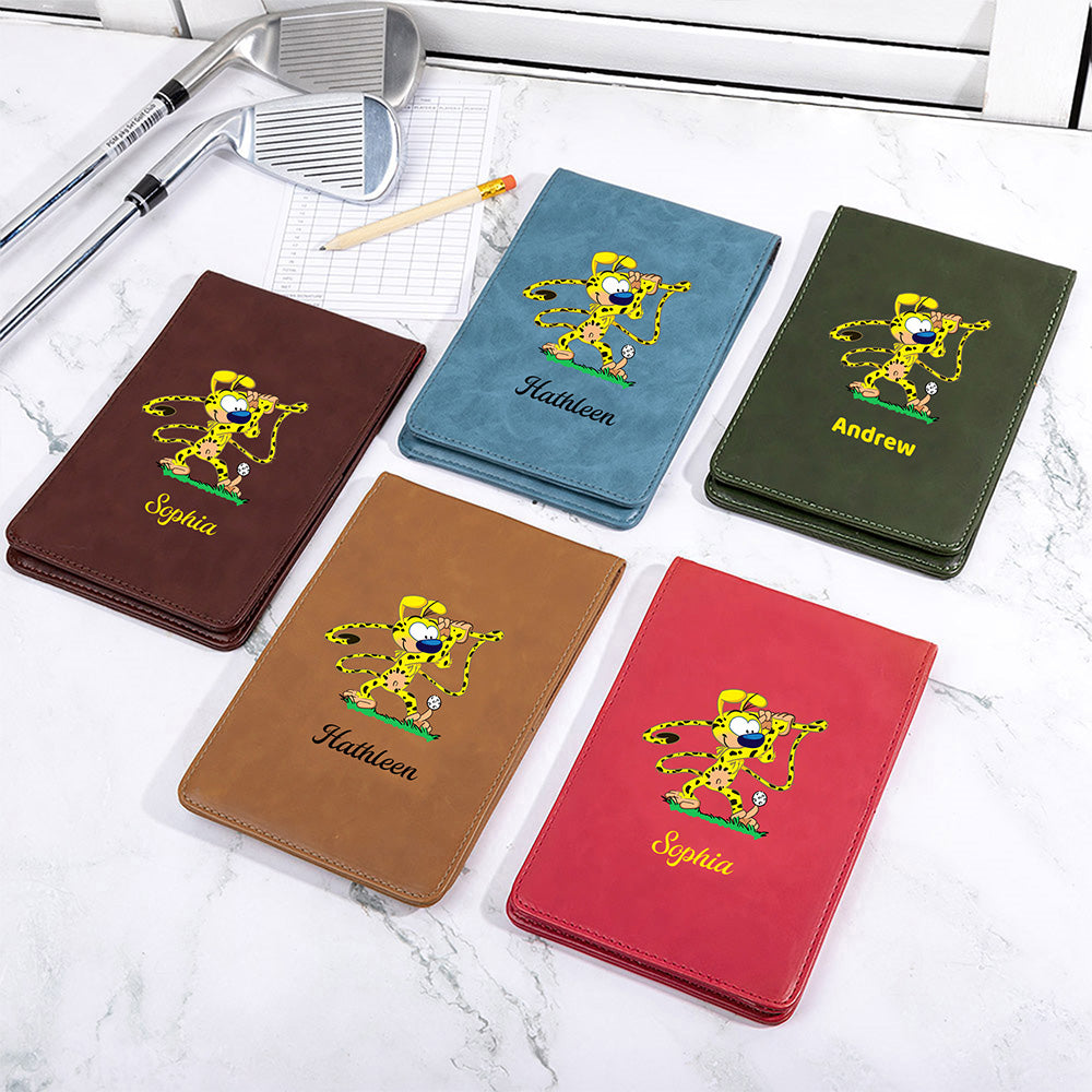 Marsupilami Estuche de golf de cuero de poliuretano personalizado con nombre Regalo diario para los amantes del golf | Callie × Marsupilami