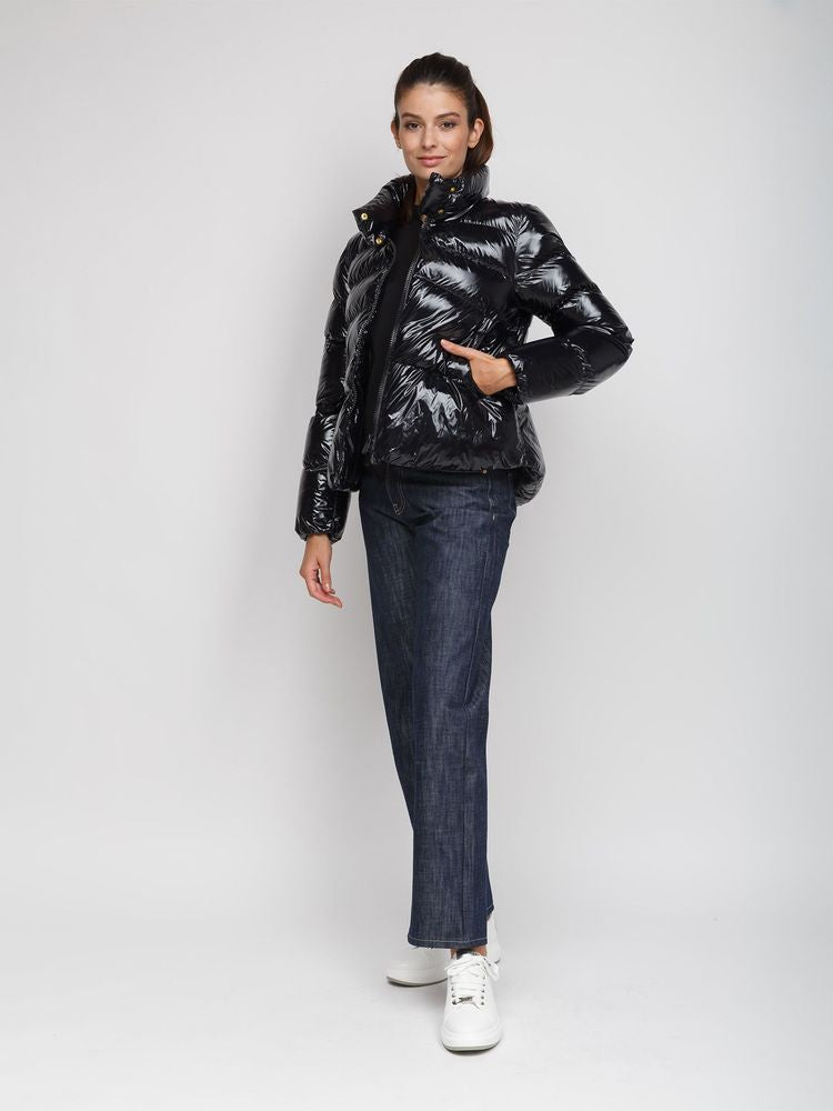 Pinko Quilted Polyamide Puffer Down Jacket — Black