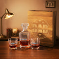 Set de 2 copas de whisky personalizadas con caja de madera y nombres para el Día del Padre Regalo de aniversario para papá