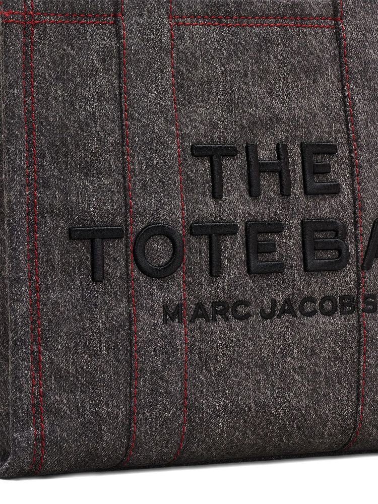 Marc Jacobs Logo-Embossed Cotton Tote Bag — Black