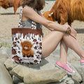 Vaca de las Highlands personalizada Bolsa grande con nombre y asa larga Regalo de viaje de graduación Cumpleaños para los amantes de las vacas de las Highlands