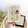 Funda personalizada de caricatura de personaje de biblioteca con nombre para Kindle Page Turner Regalo de cumpleaños de Navidad para ratón de biblioteca amante de los libros