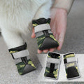 Personalizado Multicolor Camuflaje Diseño Antideslizante Zapatos de perro para pavimento caliente con nombre Accesorios al aire libre Regalo de cumpleaños para los dueños de perros