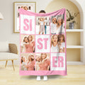 Personalizado Nueve Cuadrados Hermana cuadrícula suave manta con 6 fotos Collage Home Decor Cumpleaños Aniversario Regalo para Besties Amigos