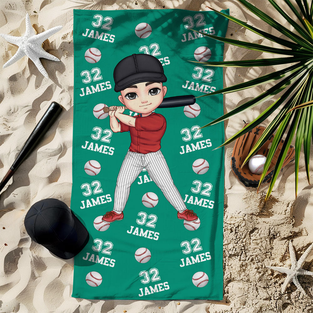 Toalla de playa de microfibra de gran tamaño y secado rápido con el nombre y el número de un deportista, regalo de equipo esencial para los amantes del deporte