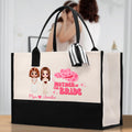 Personalizado de dibujos animados Madre de la novia reutilizables Bolsa de lona grande con nombre de regalo de boda para las mujeres