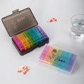 Organizador Semanal de Pastillas con Nombre Personalizado Flor de Nacimiento Color Arco Iris Regalo de Viaje Diario para Amigos de la Familia