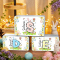 Conejito Floral Personalizado Huevo de Pascua con Iniciales Caja de Lata con Nombre Accesorios de Almacenaje Fiesta de Pascua Regalo para Niños Niñas