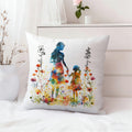 Personalizado colorido mamá hija silueta suave almohada cubierta con el nombre y la flor de nacimiento Día de la Madre cumpleaños regalo para mamá abuela