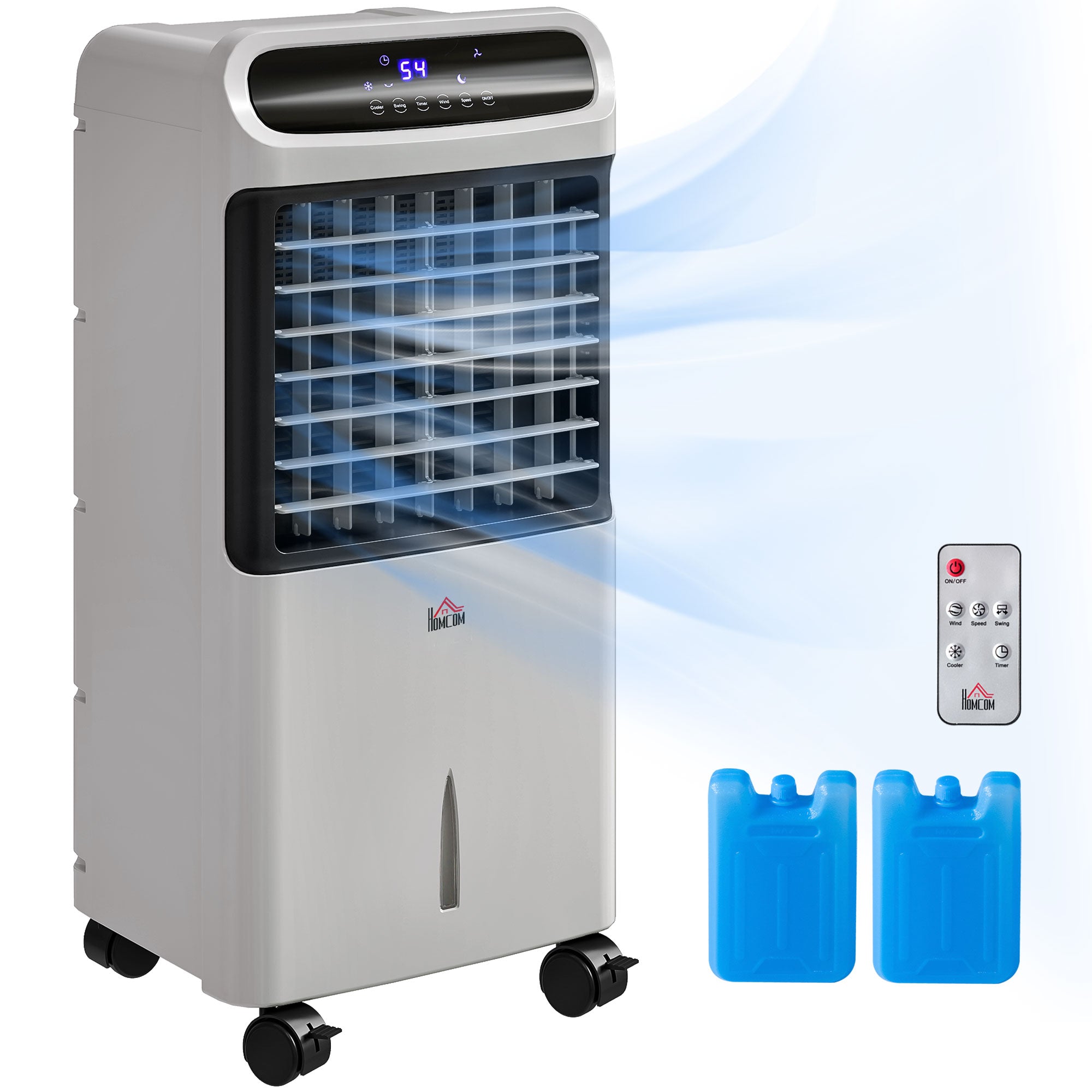 32" Evaporative Air Cooler with 3.2 Gal Water Tank, 3-In-1 Ice Cooling Fan Gray
