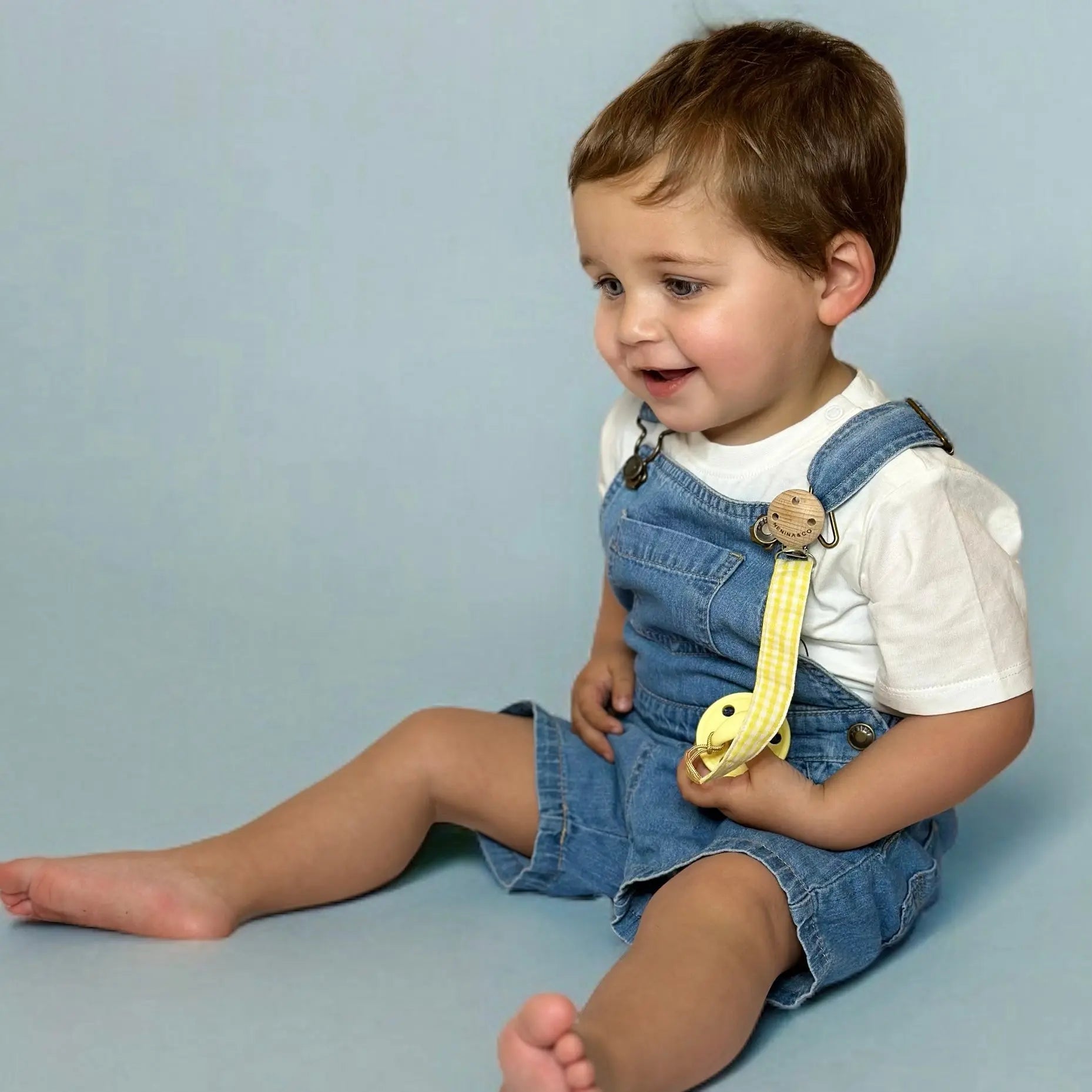 1 Chupete DIAMOND + Pack 2 Chupeteros By Nenina & Co Amarillo