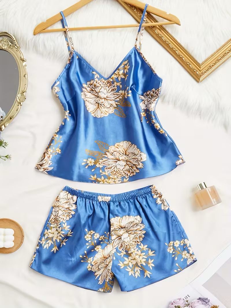PIJAMA SATÉN 2 PIEZAS – AZUL-VOYAGE EASE