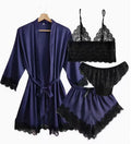 PIJAMA SATÉN 4 PIEZAS-MORADO INTENSO-CLASSIC LACE