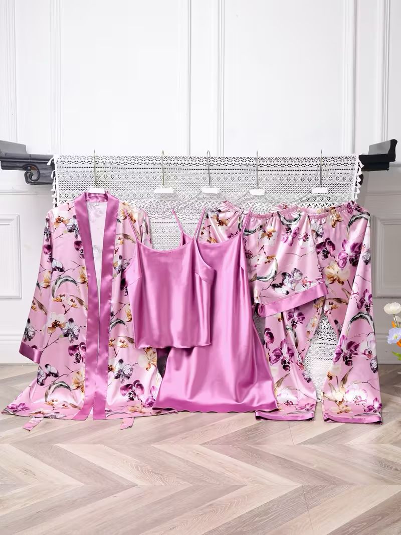 PIJAMA SATÉN 5 PIEZAS - VIOLETA – JARDIN DE RÊVE