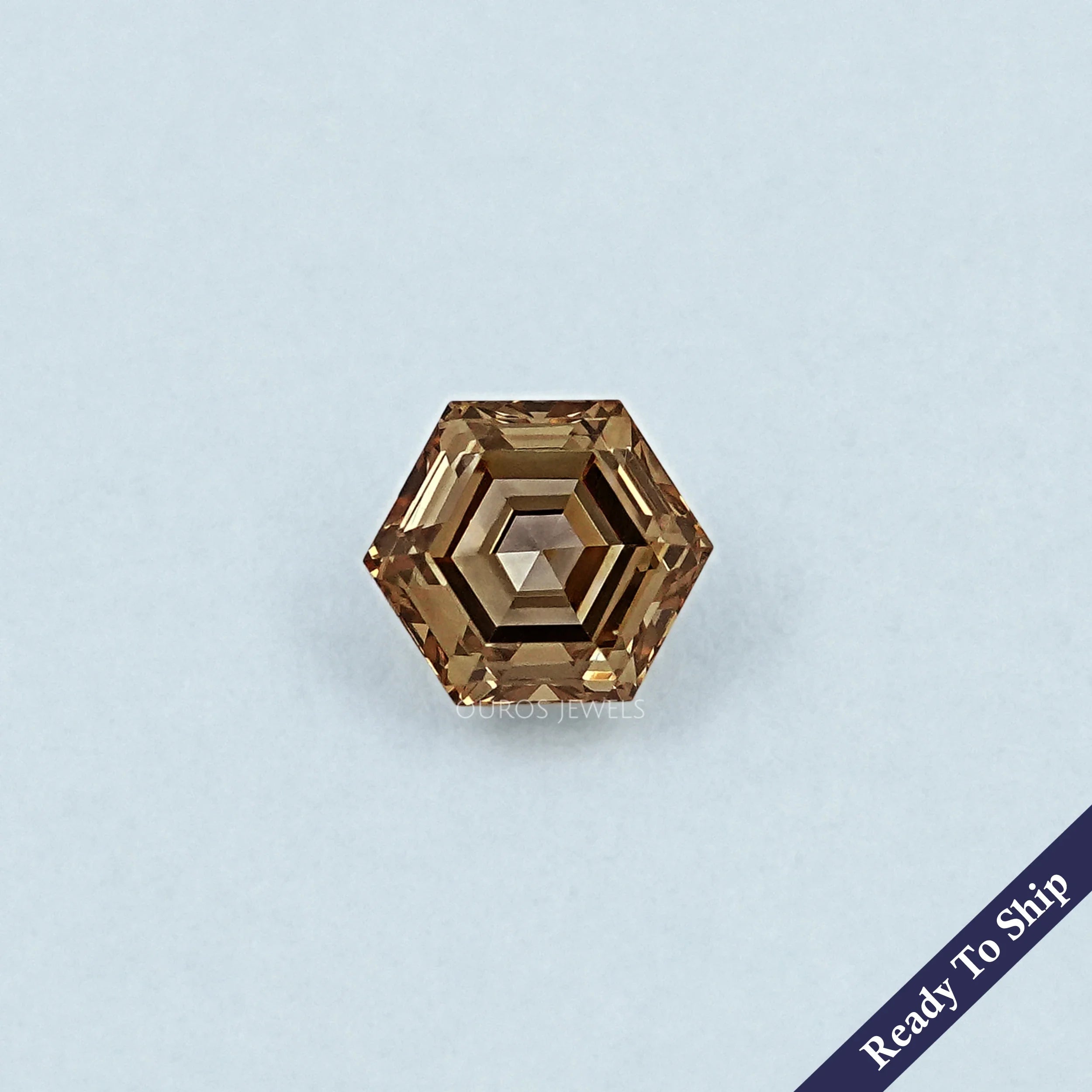 1.05 CT Champagne Hexagon Cut Loose Diamond