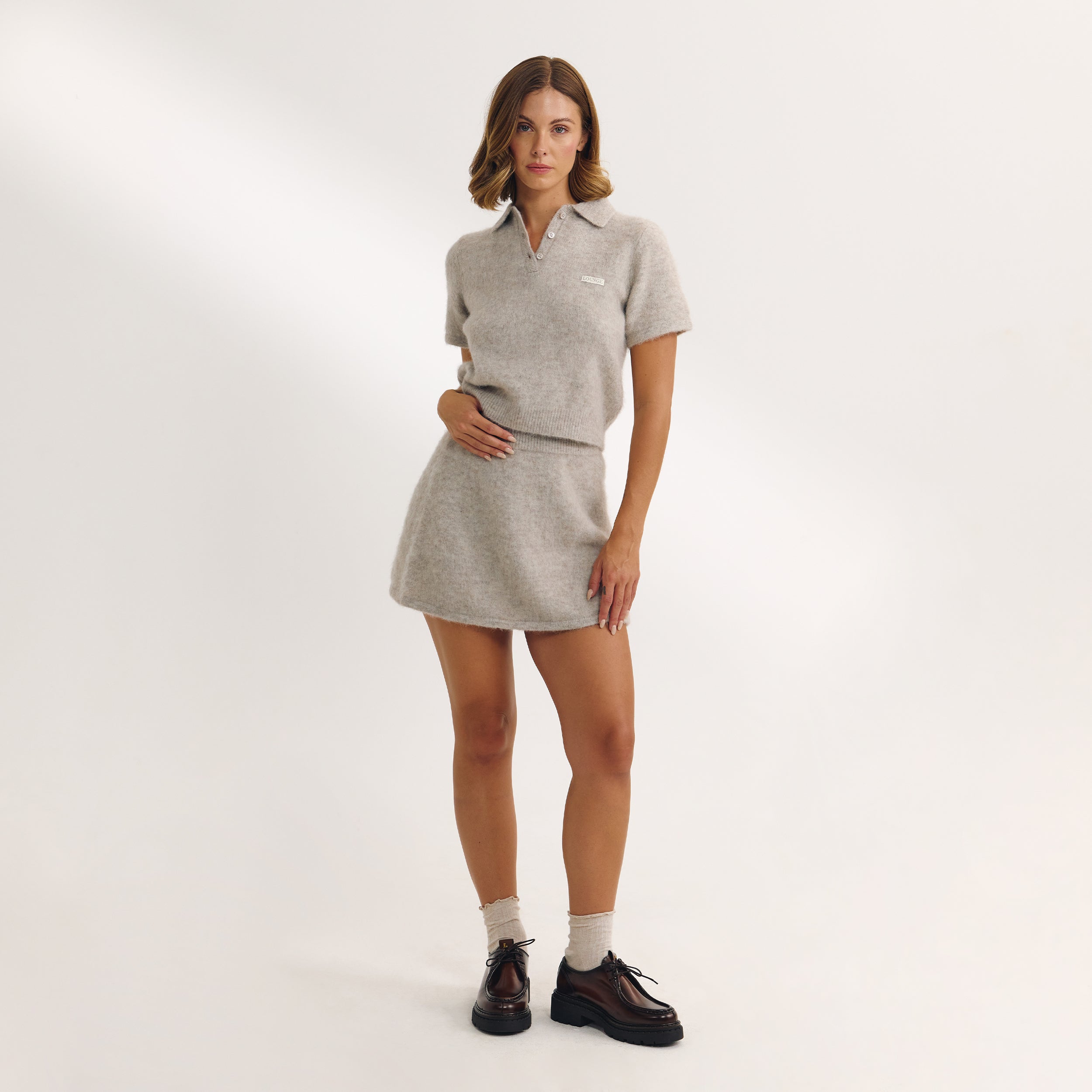 Lounge Underwear Knitted Mini Skirt - Mink
