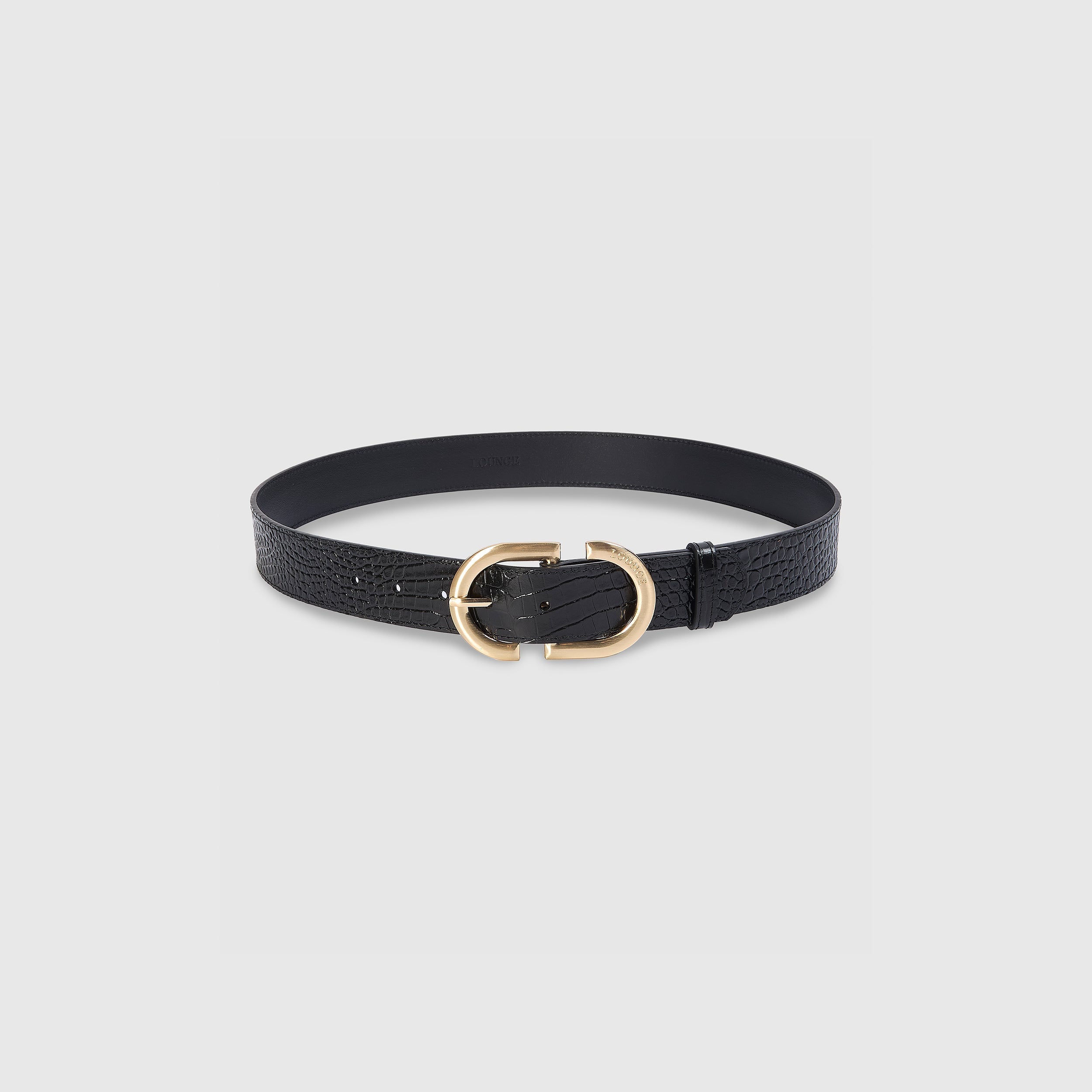 Lounge Underwear Curved Buckle Belt - Black