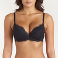 Lounge Underwear Lace High Push-Up Bra - Black