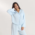 Lounge Underwear Crinkle Pyjama Shirt - Blue