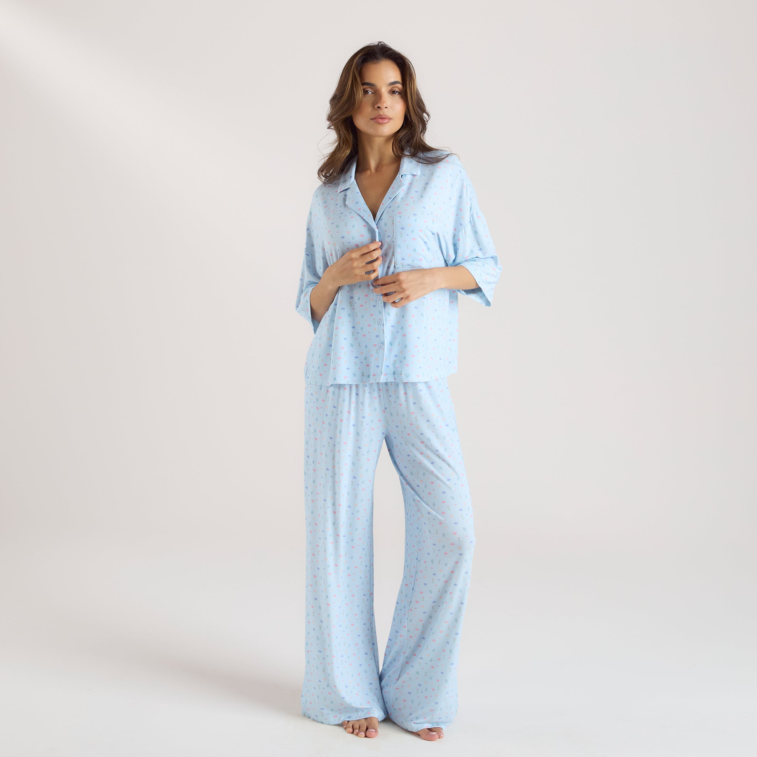Lounge Underwear Modal Pyjama Bottoms - Blue Floral