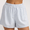 Lounge Underwear Woven Stripe Pyjama Shorts - Blue Stripe