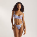 Lounge Underwear Two-Tone Blossom Balcony Bra - Cornflower Blue
